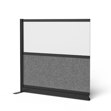 Luxor Expanse Modular Wall Room Divider System - Black Frame - 53" x 48" Wide Panel Add-On Wall MW-5348-XWCGWB